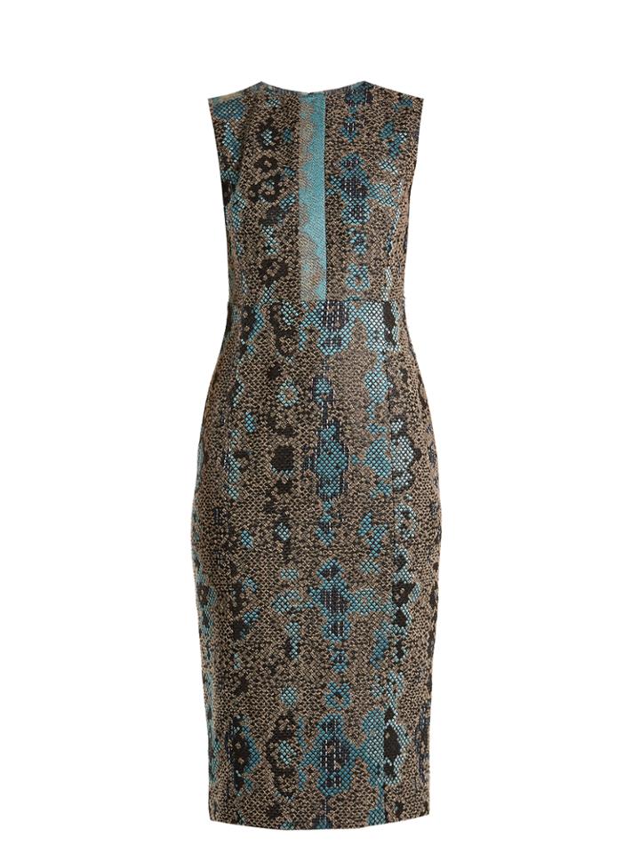 Carl Kapp Viktoria Snakeskin-effect Jacquard Dress