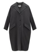 Ladies Rtw Mm6 Maison Margiela - Single-breasted Cocoon Coat - Womens - Charcoal