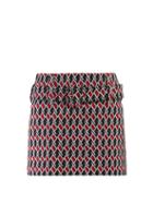 Matchesfashion.com Prada - Belted Houndstooth Jacquard Mini Skirt - Womens - Navy Multi