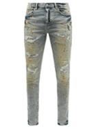 Purple Brand - P001 Distressed Garment-dyed Slim-leg Jeans - Mens - Blue