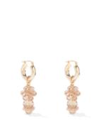 Shrimps - Mina Beaded Drop Hoop Earrings - Womens - Gold