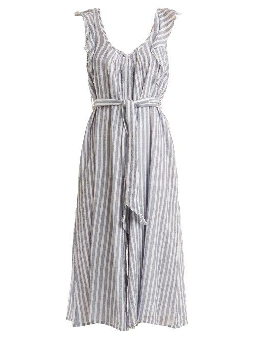 Matchesfashion.com Apiece Apart - Highland Striped Wide Leg Jumpsuit - Womens - Blue Stripe