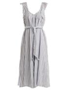 Matchesfashion.com Apiece Apart - Highland Striped Wide Leg Jumpsuit - Womens - Blue Stripe