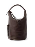 Lemaire - Grained-leather Shoulder Bag - Womens - Dark Brown