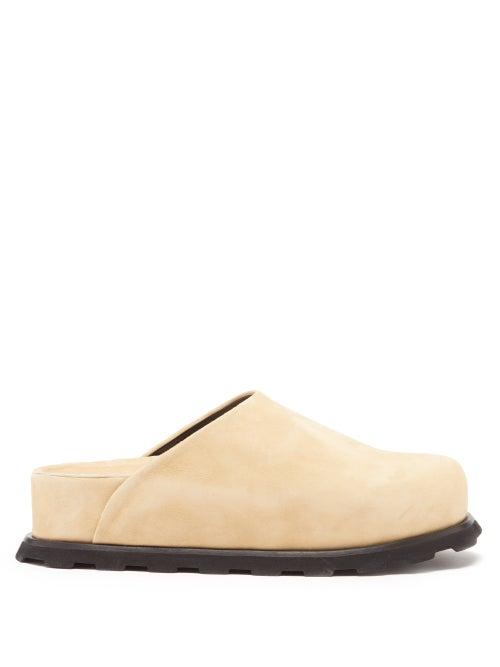 Proenza Schouler - Forma Suede Flatform Slides - Womens - Beige