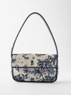 Staud - Tommy Beaded Faux-leather Shoulder Bag - Womens - Blue White