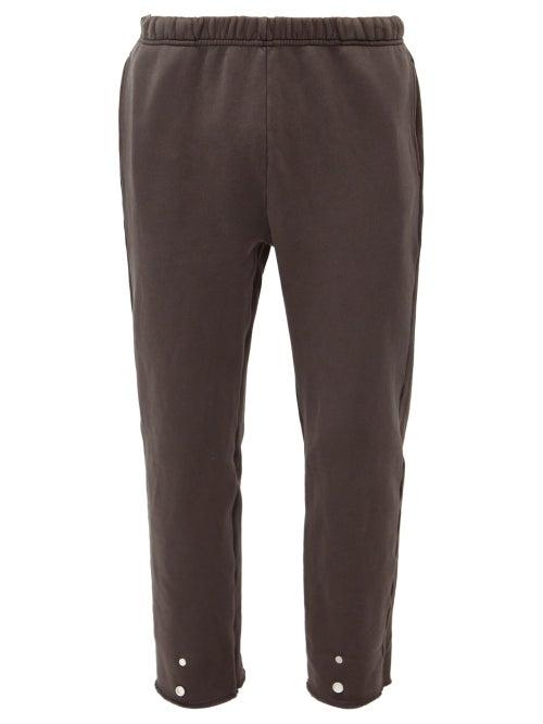 Matchesfashion.com Les Tien - Press-stud Brushed-back Cotton-jersey Track Pants - Mens - Black