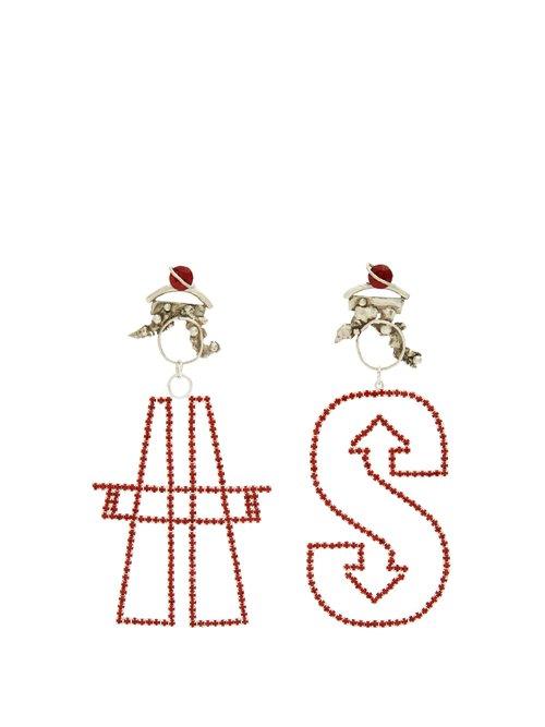 Matchesfashion.com Art School - X Amy Rodriguez Pair Antenna Earrings - Womens - Silver