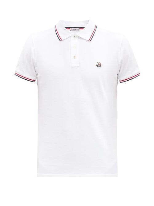 Matchesfashion.com Moncler - Logo Patch Cotton-piqu Polo Shirt - Mens - White