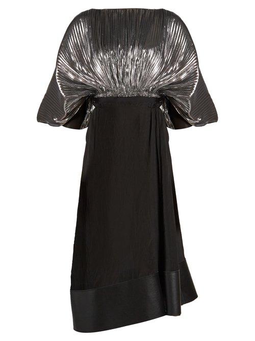 Matchesfashion.com Loewe - Bi Colour Cocoon Sleeved Lurex Dress - Womens - Black Silver
