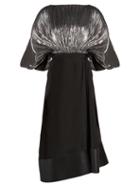 Matchesfashion.com Loewe - Bi Colour Cocoon Sleeved Lurex Dress - Womens - Black Silver