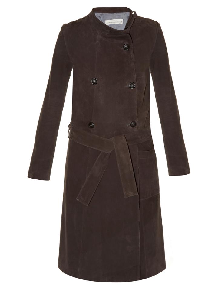 Golden Goose Deluxe Brand High-neck Suede Trench Coat