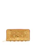 Matchesfashion.com Christian Louboutin - Panettone Embellished Leather Wallet - Womens - Gold