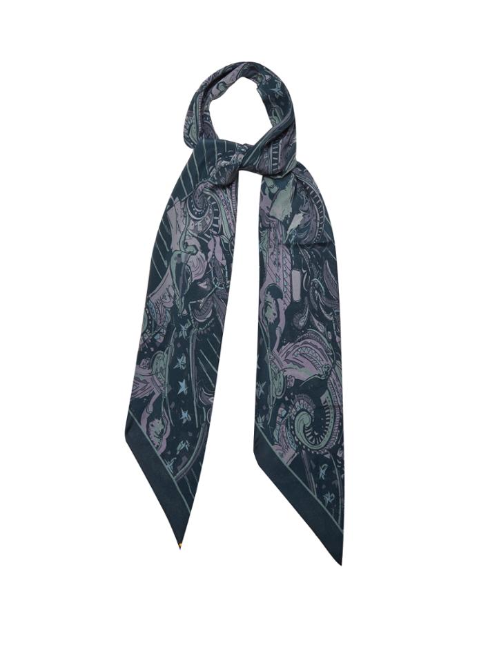 Rockins Skatedelic-print Classic-skinny Silk Scarf