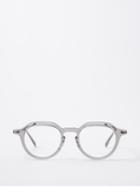 Matsuda - D-frame Acetate And Titanium Glasses - Mens - Grey Silver