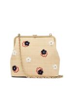 Matchesfashion.com Mark Cross - Susanna Floral-embroidered Raffia Cross-body Bag - Womens - Beige Multi