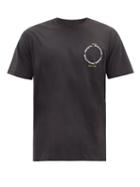 Mens Rtw Rag & Bone - Embroidered Organic Cotton-jersey T-shirt - Mens - Black