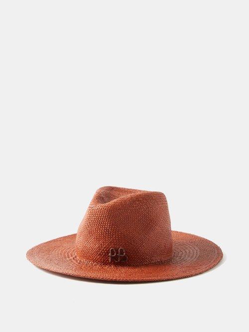 Ruslan Baginskiy - Monogram-logo Straw Hat - Womens - Brown