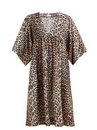 Matchesfashion.com Ganni - Leopard Print Cotton Blend Dress - Womens - Leopard