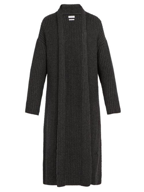 Matchesfashion.com Deveaux - Knitted Wool Blend Robe Coat - Mens - Grey