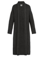 Matchesfashion.com Deveaux - Knitted Wool Blend Robe Coat - Mens - Grey