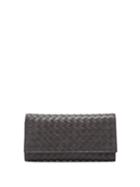 Matchesfashion.com Bottega Veneta - Intrecciato Bi Fold Leather Wallet - Mens - Grey