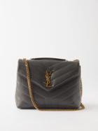 Saint Laurent - Loulou Small Quilted-leather Shoulder Bag - Womens - Dark Grey