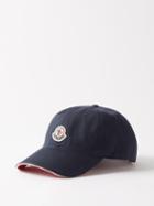 Moncler - Logo-patch Cotton-gabardine Baseball Cap - Mens - Dark Navy