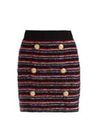 Balmain Striped Tweed Skirt