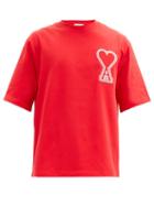 Matchesfashion.com Ami - Logo-appliqu Cotton-jersey T-shirt - Mens - Red