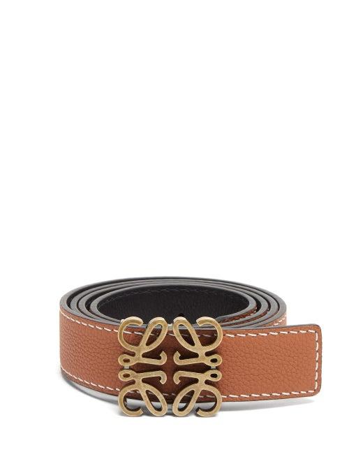 Matchesfashion.com Loewe - Anagram-buckle Reversible Leather Belt - Mens - Brown