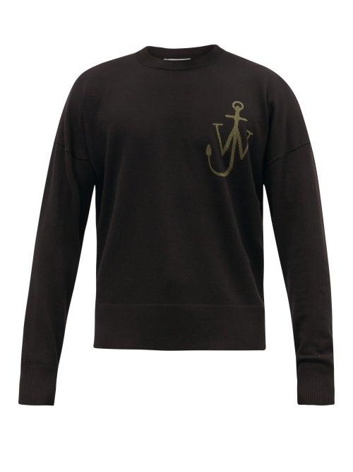 Matchesfashion.com Jw Anderson - Anchor-jacquard Wool Sweater - Mens - Black