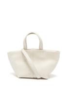Ladies Bags Mansur Gavriel - Tulipano Mini Leather Tote Bag - Womens - White
