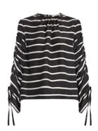 Preen By Thornton Bregazzi Will Ruched Striped Washed-silk Top
