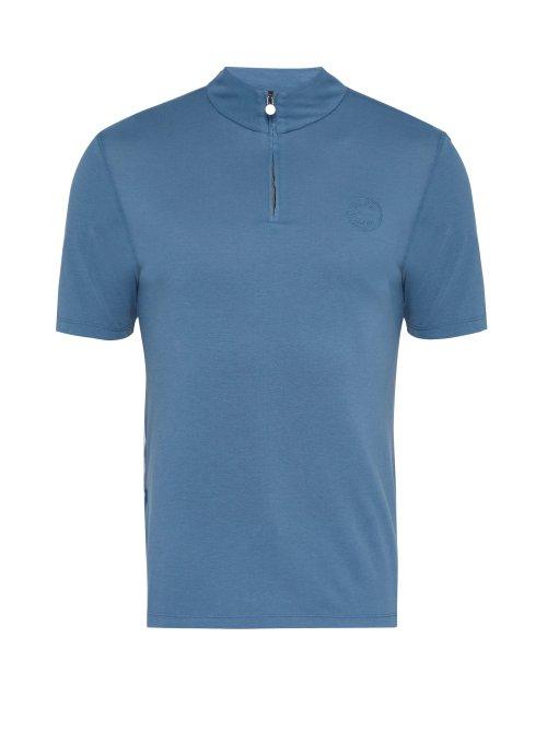 Matchesfashion.com Iffley Road - Sidmouth Half Zip T Shirt - Mens - Blue