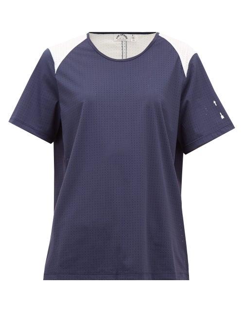 Matchesfashion.com The Upside - Anini Stretch-jersey Cropped T-shirt - Womens - Navy White