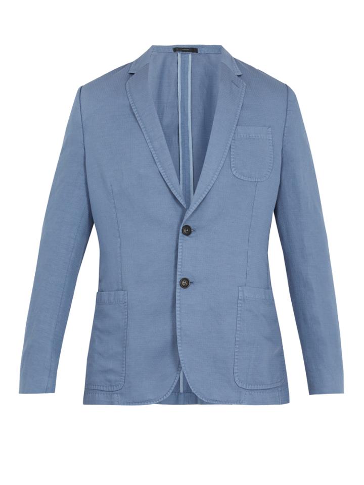 Paul Smith Single-breasted Linen And Cotton-blend Blazer