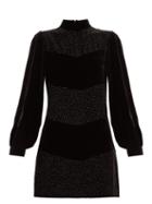 Matchesfashion.com Raquel Diniz - Chloe Crystal Embellished Velvet Mini Dress - Womens - Black Silver