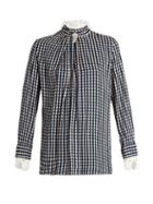 Preen By Thornton Bregazzi Neffs Gingham-twill And Lace Blouse