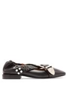 Toga Buckled Crossover-strap Leather Flats