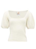 Matchesfashion.com Joostricot - Crystal-sleeve Mohair-blend Sweater - Womens - White