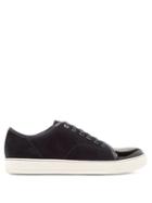 Matchesfashion.com Lanvin - Low Top Suede And Patent Leather Trainers - Mens - Navy