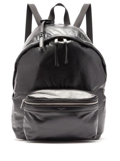 Matchesfashion.com Saint Laurent - Grained Leather Backpack - Mens - Black