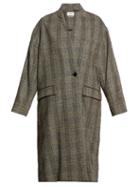 Matchesfashion.com Isabel Marant Toile - Henlo Checked Wool Overcoat - Womens - Grey