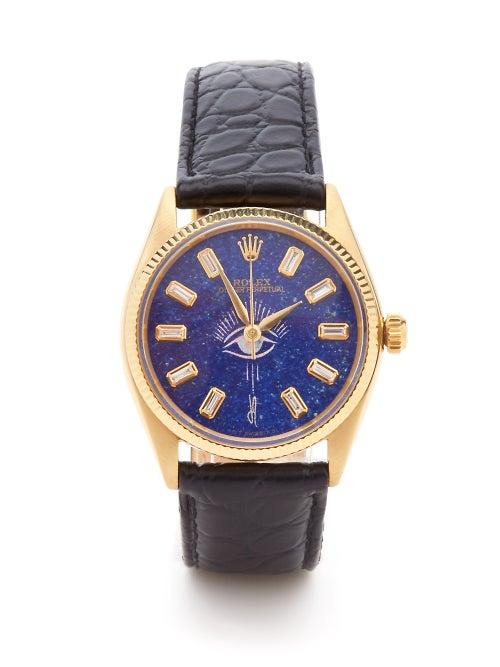 Jacquie Aiche - Vintage Rolex Oyster Diamond & 18kt Gold Watch - Womens - Navy Multi