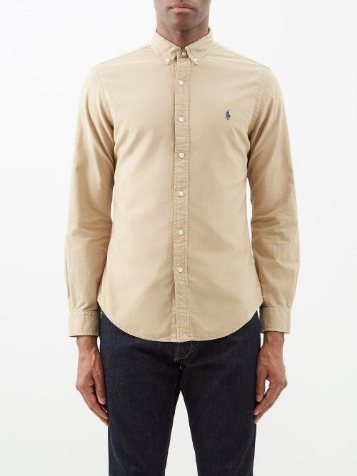 Polo Ralph Lauren - Logo-embroidered Cotton-oxford Shirt - Mens - Beige