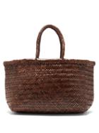 Matchesfashion.com Dragon Diffusion - Triple Jump Medium Woven-leather Basket Bag - Womens - Dark Brown