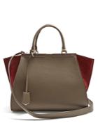 Fendi 3jours Contrast-panel Leather And Suede Tote
