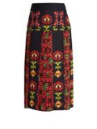 Stella Jean Floral-print Pleated Cotton-blend Midi Skirt