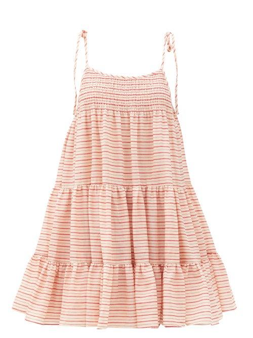 Matchesfashion.com Solid & Striped - The Parker Striped Cotton Mini Dress - Womens - Pink Stripe